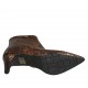 Spitze Damenstiefelette mit Reissverschluss aus braunem bedrucktem Leder Absatz 6 - Verfügbare Größen:  31, 32, 33, 34, 42, 43, 44, 46, 47