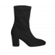 Bottines en tejido elastico negro para mujer tacon 7 - Tallas disponibles:  31, 32, 33, 34, 43, 44, 45, 47