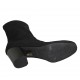 Woman's ankle boot in black-colored elastic fabric heel 7