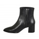 Spitze Damenstiefelette mit Reissverschluss aus schwarzem Leder Absatz 5 - Verfügbare Größen:  31, 32, 33, 34, 42, 44, 45, 46, 47