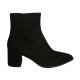 Botines puntiagudos para mujer con cremallera en gamuza negra tacon 5 - Tallas disponibles:  31, 32, 34, 42, 43, 44, 45, 46, 47