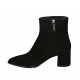 Spitze Damenstiefelette mit Reissverschluss aus schwarzem Wildleder Absatz 5 - Verfügbare Größen:  31, 32, 34, 42, 43, 44, 45, 46, 47