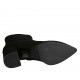 Woman's pointy ankle boot with zipper in black suede heel 5 - Available sizes:  31, 32, 34, 42, 43, 44, 45, 46, 47