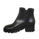 Woman's boot with zippers in black leather heel 5 - Available sizes:  33, 34, 42, 43, 44, 45, 46, 47