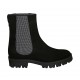 Woman's ankle boot with silver elastic bands in black suede heel 3 - Available sizes:  33, 34, 42, 43, 44, 45, 46, 47