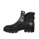 Botin para mujer con hebilla en piel negra tacon 3 - Tallas disponibles:  33, 34, 42, 43, 44, 45, 46, 47