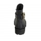Botin para mujer con hebilla en piel negra tacon 3 - Tallas disponibles:  33, 34, 42, 43, 44, 45, 46, 47