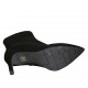 Botines puntiagudos con cremallera para mujer en gamuza negra tacon 8 - Tallas disponibles:  31, 32, 33, 34, 42, 43, 44, 46, 47