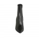 Woman's pointy ankle boot in black leather with flared heel 7