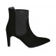 Woman's pointy ankle boot with elastic band in black suede heel 8 - Available sizes:  31, 32, 33, 34, 43, 44, 45, 46