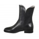 Woman's padded ankle boot in black leather with zipper heel 3 - Available sizes:  34, 42, 43, 45, 46, 47