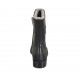 Woman's padded ankle boot in black leather with zipper heel 3