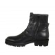 Botin para mujer con hebilla, cremallera y cordones cosidos en piel negra tacon 3 - Tallas disponibles:  33, 34, 42, 43, 44, 46, 47