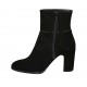 Botines para mujer con cremallera en gamuza negra tacon cuadrado 8 - Tallas disponibles:  31, 32, 33, 34, 42, 43, 46, 47