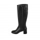 Damenstiefel mit Reissverschluss aus schwarzem Leder Absatz 5 - Verfügbare Größen:  31, 32, 33, 34, 42, 43, 44, 45, 46, 47