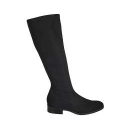 Damenstiefel aus schwarzem elastischem Stoff Absatz 3 - Verfügbare Größen:  33, 34, 43, 44, 45