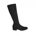 Bottes en tissu élastique noir pour femmes talon 3