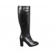 Woman's boot in black leather with zipper heel 8 - Available sizes:  31, 33, 34, 42, 43, 44