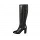 Damenstiefel aus schwarzem Leder mit Reissverschluss Absatz 8 - Verfügbare Größen:  31, 33, 34, 42, 43, 44