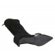Spitzer Damenstiefel mit Reissverschluss und Schnalle aus schwarzem elastischem Wildleder und bedrucktem Leder Absatz 6 - Verfügbare Größen:  31, 32, 33, 34, 43, 44, 45, 46, 47
