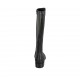 Woman's boot in black-colored leather with zipper heel 3
