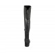 Bota a la rodilla para mujer con cremallera en piel negra tacon 3 - Tallas disponibles:  33, 34, 42, 43, 44