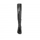Knee-high woman's boot with zipper in black leather heel 3