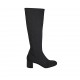 Botas para mujer en tejido elastico negro tacon 5 - Tallas disponibles:  31, 32, 33, 42, 43, 44, 45, 46, 47