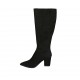 Spitzer Damenstiefel mit Reissverschluss aus schwarzem Wildleder Absatz 7 - Verfügbare Größen:  31, 32, 33, 34, 43, 44, 45, 46, 47