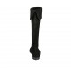 Woman's boot with turnover and zipper in black suede heel 3 - Available sizes:  33, 34, 42, 43, 44, 45