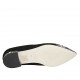 Ballerina a punta da donna in camoscio nero e pelle stampata bianca e nera tacco 1 - Misure disponibili: 33, 34, 42, 43, 44, 45