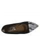 Ballerina à bout pointu pour femmes en daim noir et cuir imprimé noir et blanc talon 1 - Pointures disponibles:  33, 34, 42, 43, 44, 45