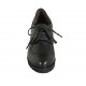 Scarpa derby stringata da donna in pelle nera con lavorazione Brogue  tacco 6 - Misure disponibili: 32, 33, 34, 42, 43, 44, 45