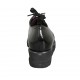 Woman's laced derby shoe with removable insole in black patent leather wedge heel 4 - Available sizes:  31, 34, 42, 43, 44, 45