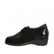 Chaussure pour femmes avec velcro et semelle interieur amovible en daim, daim imprimé et cuir verni noir talon compensé 3 - Pointures disponibles:  31, 32, 33, 42, 43, 44, 45