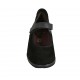 Zapato para mujer con velcro y plantilla extraible en gamuza y piel negra tacon 3 - Tallas disponibles:  33, 34, 42, 43, 44, 45