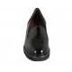 Mocassin pour femmes en cuir verni et daim imprimé noir avec semelle amovible et elastiques talon compensé 4 - Pointures disponibles:  31, 33, 34, 42, 43, 44, 45