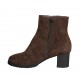 Stivaletto da donna con cerniera, plantare estraibile e bottoni in camoscio marrone tacco 5 - Misure disponibili: 31, 32, 33, 42, 43, 44, 45