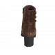 Bottines pour femmes avec fermeture éclair, semelle amovible et boutons en daim marron talon 5 - Pointures disponibles:  31, 32, 33, 42, 43, 44, 45