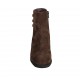 Stivaletto da donna con cerniera, plantare estraibile e bottoni in camoscio marrone tacco 5 - Misure disponibili: 31, 32, 33, 42, 43, 44, 45