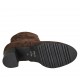 Bottines pour femmes avec fermeture éclair, semelle amovible et boutons en daim marron talon 5 - Pointures disponibles:  31, 32, 33, 42, 43, 44, 45