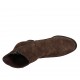 Botines para mujer con cremallera, plantilla extraible y botones en gamuza marron tacon 5 - Tallas disponibles:  31, 32, 33, 42, 43, 44, 45