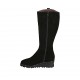 Damenstiefel mit Reissverschluss, herausnehmbarer Innensohle und Nieten aus schwarzem Wildleder Keilabsatz 4 - Verfügbare Größen:  31, 32, 33, 42, 43, 44, 45