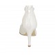 Woman's open shoe in pearled ivory leather with backside zipper heel 9