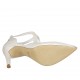 Zapato abierto para mujer en piel perlada de color marfil con cremallera posterior tacon 9 - Tallas disponibles:  31, 32, 33, 34, 42, 43, 44, 45
