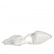 Woman's open shoe in pearled ivory leather with backside zipper heel 9 - Available sizes:  31, 32, 33, 34, 42, 43, 44, 45