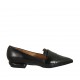 Mocassino a punta da donna in pelle e vernice nera tacco 2 - Misure disponibili: 33, 34, 42, 43, 45, 46