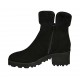 Stivaletto da donna con cerniere in camoscio nero tacco 5 - Misure disponibili: 31, 32, 33, 34, 42, 43, 44, 45, 46, 47