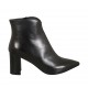 Woman's pointy ankle boot with zipper in black leather heel 7 - Available sizes:  31, 32, 33, 34, 42, 43, 45, 46, 47