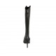 Woman's pointy boot with zipper in black leather heel 8